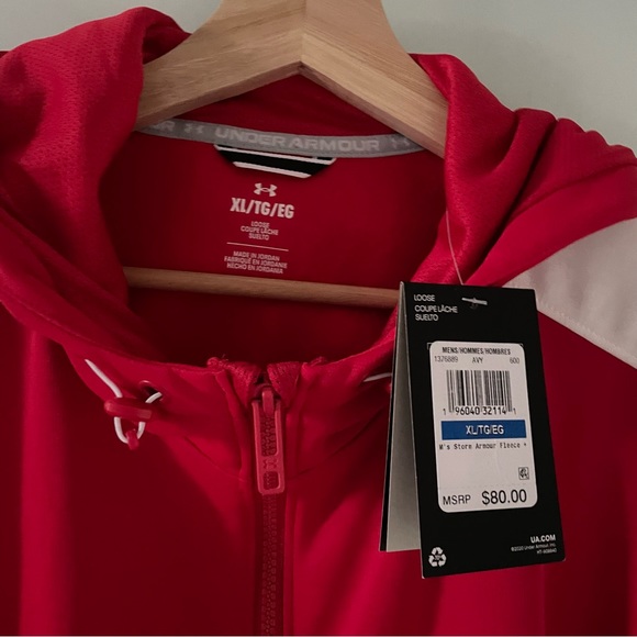 Under Armour UA Storm Armour Fleece® Hoodie Red Water Repellent - Picture 7 of 8